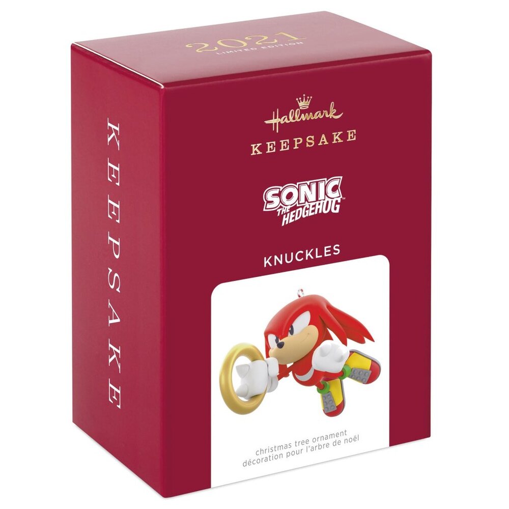 New! Knuckles Sonic the Hedgehog Hallmark Keepsake Christmas Ornament 2021 Sega